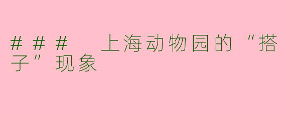 ### 上海动物园的“搭子”现象