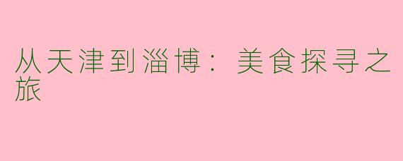 从天津到淄博:美食探寻之旅