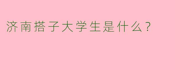 济南搭子大学生是什么?