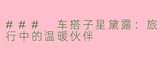 ### 车搭子星黛露：旅行中的温暖伙伴
