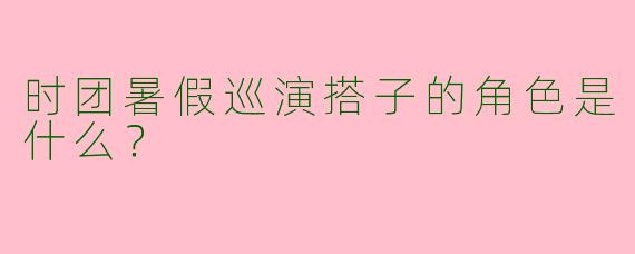 时团暑假巡演搭子的角色是什么？  