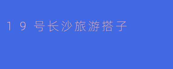 你觉得19号的长沙旅游搭子会是怎样的体验？