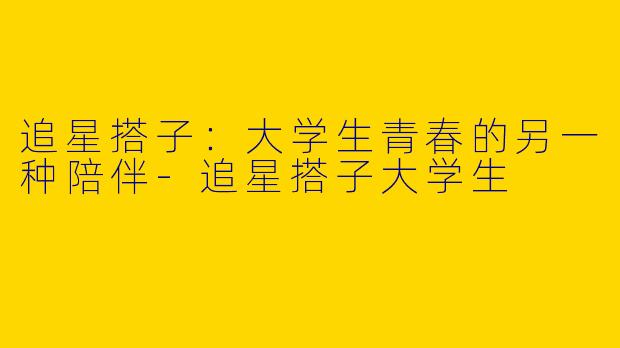 追星搭子：大学生青春的另一种陪伴-追星搭子大学生