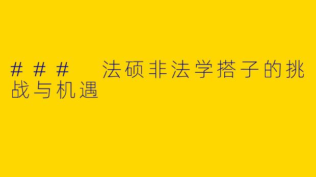 ### 法硕非法学搭子的挑战与机遇