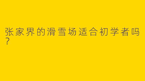 张家界的滑雪场适合初学者吗?