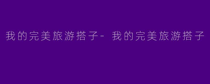 我的完美旅游搭子-我的完美旅游搭子