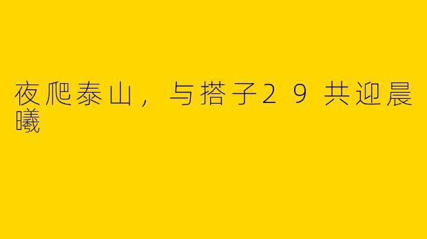 夜爬泰山，与搭子29共迎晨曦