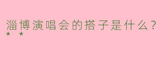 淄博演唱会的搭子是什么？**