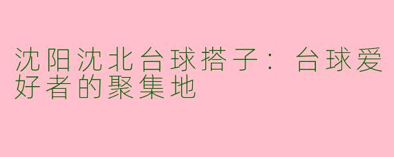 沈阳沈北台球搭子：台球爱好者的聚集地