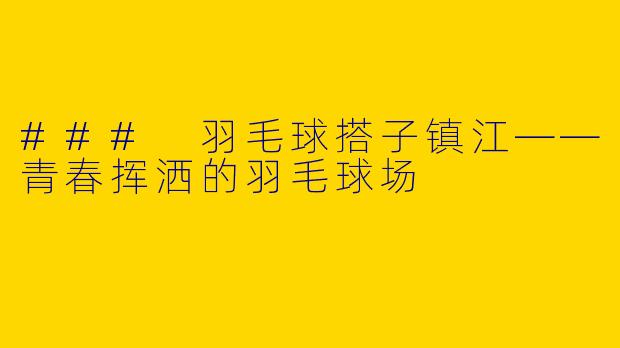 ### 羽毛球搭子镇江——青春挥洒的羽毛球场