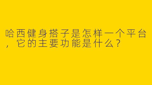 哈西健身搭子是怎样一个平台，它的主要功能是什么？