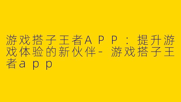 游戏搭子王者APP：提升游戏体验的新伙伴-游戏搭子王者app