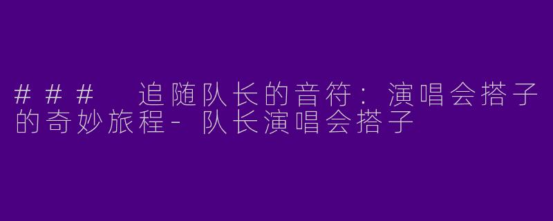 ### 追随队长的音符：演唱会搭子的奇妙旅程-队长演唱会搭子