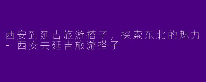 西安到延吉旅游搭子，探索东北的魅力-西安去延吉旅游搭子