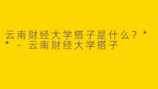 云南财经大学搭子是什么?**