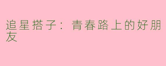 追星搭子：青春路上的好朋友