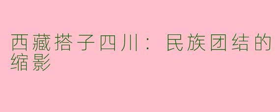 西藏搭子四川:民族团结的缩影