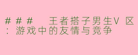 ### 王者搭子男生V区:游戏中的友情与竞争