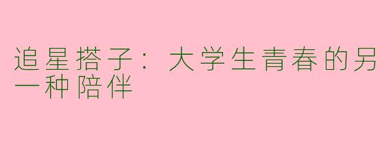 追星搭子:大学生青春的另一种陪伴