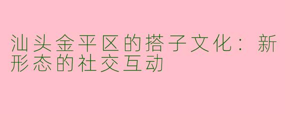 汕头金平区的搭子文化：新形态的社交互动