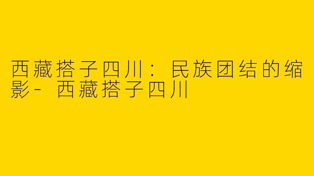 西藏搭子四川：民族团结的缩影-西藏搭子四川