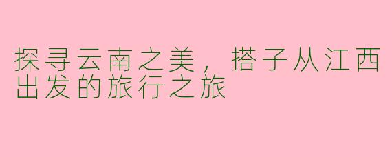 探寻云南之美,搭子从江西出发的旅行之旅