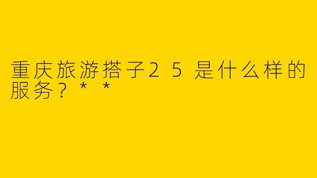 重庆旅游搭子25是什么样的服务?**