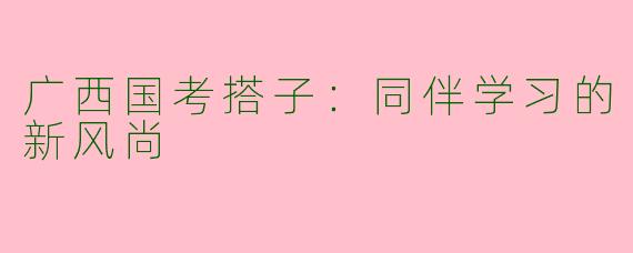 广西国考搭子：同伴学习的新风尚