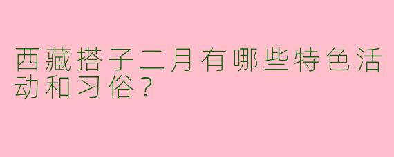 西藏搭子二月有哪些特色活动和习俗？