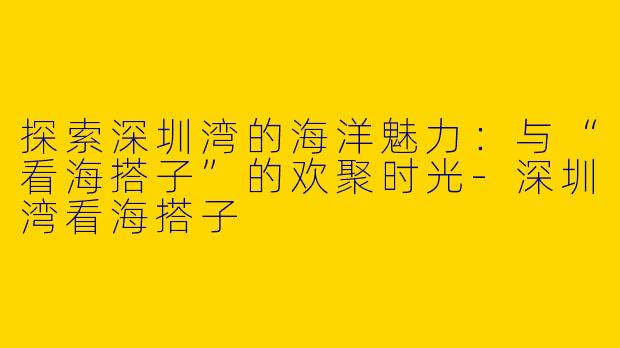 探索深圳湾的海洋魅力：与“看海搭子”的欢聚时光
