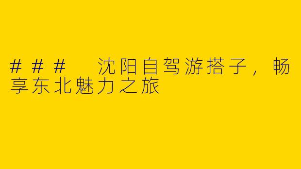 ### 沈阳自驾游搭子，畅享东北魅力之旅