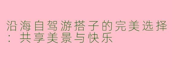 沿海自驾游搭子的完美选择：共享美景与快乐