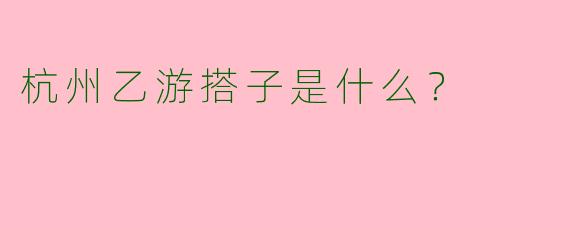 杭州乙游搭子是什么？