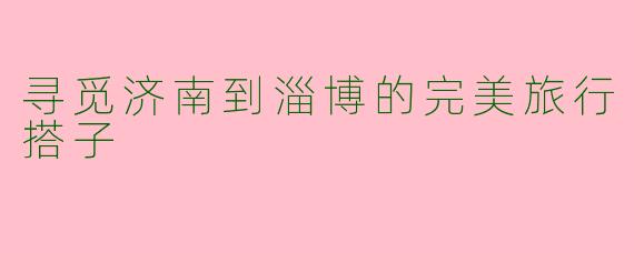 寻觅济南到淄博的完美旅行搭子