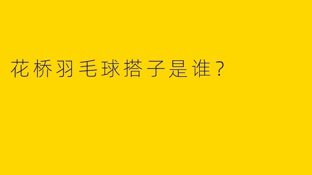 花桥羽毛球搭子是谁?