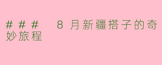 ### 8月新疆搭子的奇妙旅程