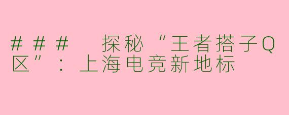 ### 探秘“王者搭子Q区”：上海电竞新地标