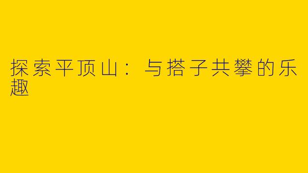 探索平顶山：与搭子共攀的乐趣