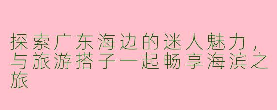 探索广东海边的迷人魅力，与旅游搭子一起畅享海滨之旅