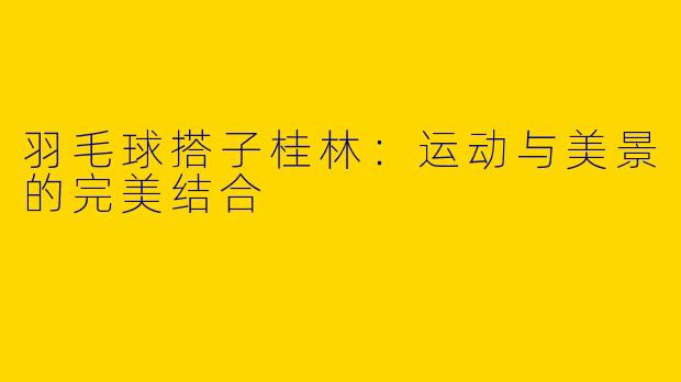 羽毛球搭子桂林：运动与美景的完美结合