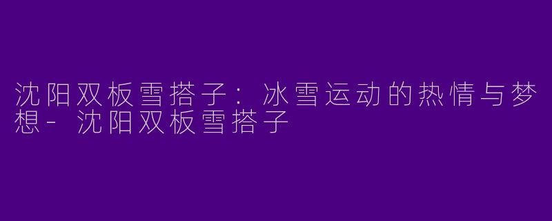 沈阳双板雪搭子：冰雪运动的热情与梦想