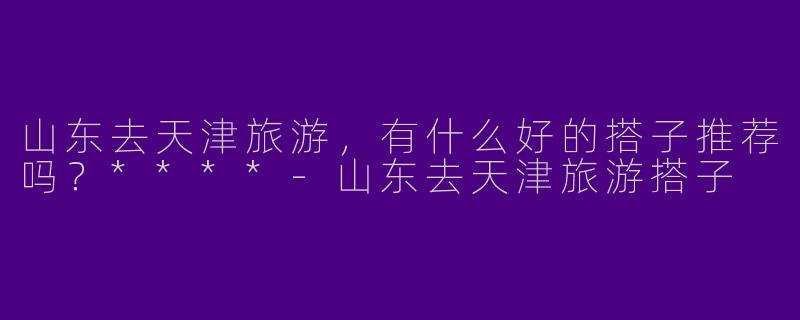 山东去天津旅游，有什么好的搭子推荐吗？****