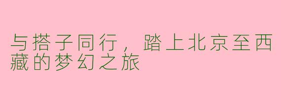 与搭子同行，踏上北京至西藏的梦幻之旅