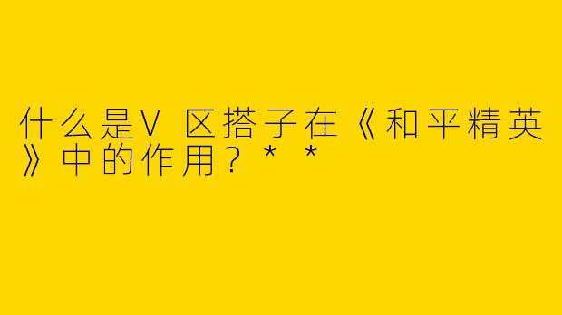 什么是V区搭子在《和平精英》中的作用？**