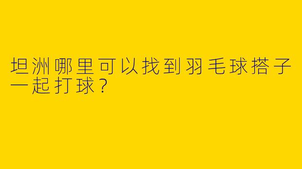 坦洲哪里可以找到羽毛球搭子一起打球？