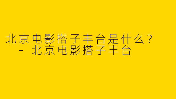 北京电影搭子丰台是什么?