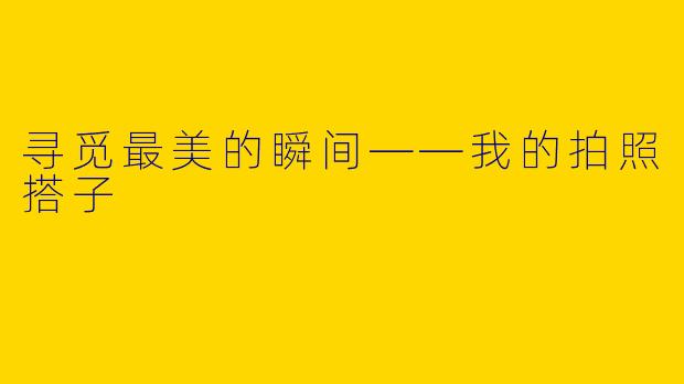 寻觅最美的瞬间——我的拍照搭子