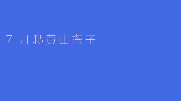 7月爬黄山搭子