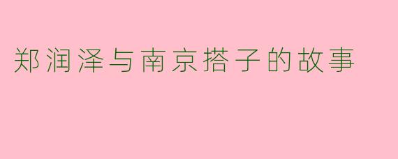 郑润泽与南京搭子的故事