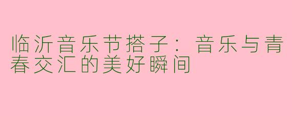 临沂音乐节搭子：音乐与青春交汇的美好瞬间
